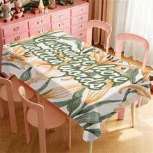 Customizable Text Tablecloth, Made Of Polyester Woven Fabric, Machine-Made, Family Name Customizable, Perfect For Home And Dining Room Decor, Suitable For All Seasons - Multicolor - View 3