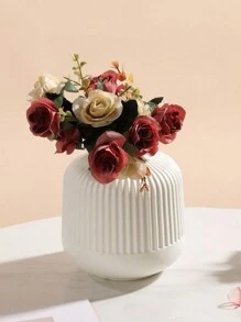 1pc Simple Plastic Vase For Home Decor, White Vase For Dried Flowers, Living Room, Office, Living Room, Home Decor (No Flowers) White Vase For Home Decor, Minimalist Style Modern Dried Flower Vase, Bohemian Home Decor, For Centerpiece Decorations Mantels Wedding Tables Parties Living Room Bedrooms Kitchens Offices Gifts Birthday Graduation