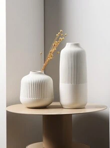 1pc Simple Plastic Vase For Home Decor, White Vase For Dried Flowers, Living Room, Office, Living Room, Home Decor (No Flowers) White Vase For Home Decor, Minimalist Style Modern Dried Flower Vase, Bohemian Home Decor, For Centerpiece Decorations Mantels Wedding Tables Parties Living Room Bedrooms Kitchens Offices Gifts Birthday Graduation