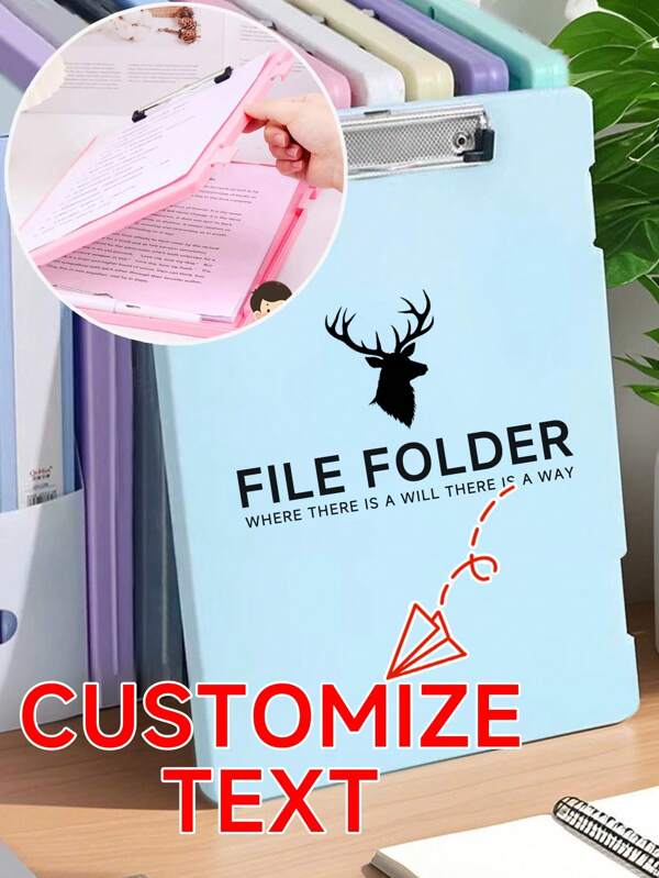 Pasta de arquivo personalizável, quadro de escrita A4 de grande capacidade e camada dupla, prancheta, prendedor de quadro de estudante, prendedor de papel para prova, caixa de armazenamento de arquivos, ideal para organização de arquivos de estudantes e escritórios, presente de Dia dos Professores, presente personalizado para colegas de classe, adequado para armazenamento de arquivos, presente para presentear, organização de materiais de escritório, promoção publicitária, volta às aulas, material escolar