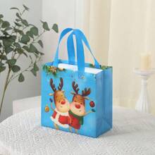 4/8/12/16 chiếc Túi quà Giáng sinh nhiều màu 23*22*11cm, Túi vải không dệt hình ông già Noel và người tuyết, Túi gói quà kẹo, Bao bì quà tặng trang trí nhà cửa tiệc Giáng sinh - Nhiều màu - Xem 6