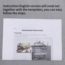 6 件狗形亚克力缝纫模板，手工制作记忆狗绗缝刺绣图案 DIY 玩偶工艺品用品带说明书 - 透明 - 查看 6