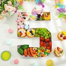 1 pieza Caja de pastel y caramelos de mosaico digital 0-9, bandeja contenedora de caramelos y chocolate, material de papel, sin necesidad de alimentación eléctrica - Cumpleaños, Día de San Valentín, Boda, Compromiso, Despedida de soltera, Año Nuevo y talla grande ocasiones