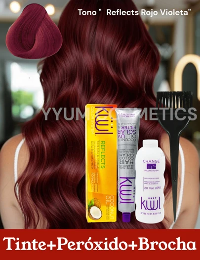 Kit brocha y tinte KÜÜL - Color System Tinte para Cabello Permanente Color System 90ml en Crema con Aceite de Coco y Colágeno, Prolonga la Intensidad del Color, Aporta Hidratación, Brillo y Sedosidad