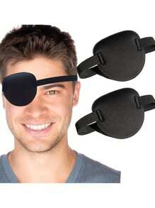 3pcs 3D Eye Patch For Adult Adjustable Eye Patch For Left Or Right Eyes Black For Bedroom,Travel,Office,School