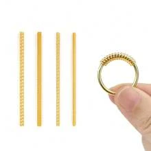 4 conturi/Set 4 dimensiuni Reglator de mărime inel pentru inele libere Mandrină pentru măsurarea bijuteriilor pentru confecţionarea de protecţie a bijuterii, distanţier, calibrator, montator Set de strângere în spirală din silicon