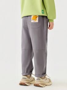 mini bala Kids' Loose-Fit Tapered Pants, Casual Outdoor Spring Wear - Iron Gray - View 3