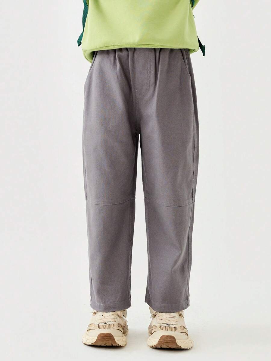 mini bala Kids' Loose-Fit Tapered Pants, Casual Outdoor Spring Wear - Iron Gray - View 1