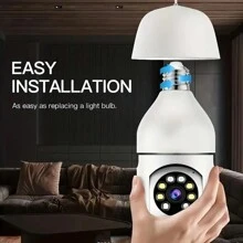Light Bulb Camera 2K Resolution Home Wifi3MP Security Camera, Intelligent 360 Ptz Indoor/Outdoor Light Bulb Security Camera, Remote Voice Intercom HD Night Vision Light Bulb Security Camera Can Be Used Indoors And Outdoors