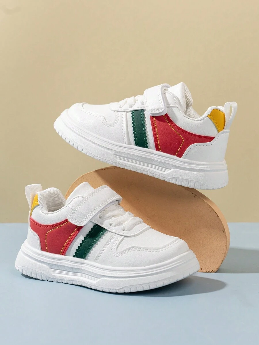 1 双婴儿休闲鞋，复古经典简约风格，轻便防滑，适合春、夏、秋、冬 - 白色 - 查看 1