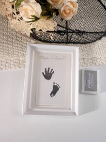 2 pezzi Accessori fotografici per neonati, cornice per impronte di mani e piedi del bambino, annuncio di informazioni sulla nascita in ospedale, articoli commemorativi della crescita del bambino, regali per festa di nascità e Pasqua, per bambine/bambini - Multicolore - Visualizzare 12