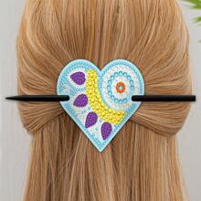 5pcs Diamond Painting DIY Hair Clip Set, Diamond Painting Beginner Set With Cats Claw Pattern, Made Of PU Material, Beautiful Hair Bun Decoration, Great Gift For Hair Accessories And Friends For Valentine's Day