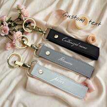 1pc Customized Creative PU Leather Keychain, Personalized Unique Keyring Gift For Friends, Family, And Loved Ones, Made With UV Printing Technique, Dawg, Engraved, Sequines, Stainless, Vintage, Casual, Unisex, Hipster, Old Money, Stylish, Custom, Personalized, Unique, Customized, Ideal Gifts For Him, Ideal Gifts For Her, Boyfriend, Friends, For Anniversaries, For Birthdays, For Weddings, For Graduation, For Housewarming, Personalized Gifts For Women/Men, Personalized/Customized Keychain