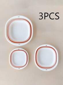 Foldable Washbasin For Dormitory Use Student Washbasin Portable Travel Plastic Compression Basin Folding Water Basin, Folding Basin Portable Silicone Foldable Washbasin Washbasin Student Dormitory Plastic Soaking And Washing Basin Multi-Use. Home Bathroom Decor Fall Decor Back To School