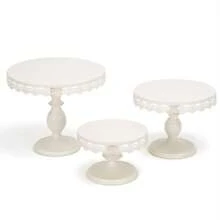 Set Of 3 Round Metal Cake Stand Set, Displaying Table For Birthday Party Cake Display Baby Shower Wedding Pastry Decor Supplies Cupcake Dessert Decoration - Champagne - View 12