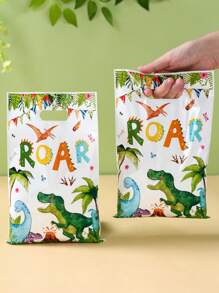 10Pcs Dinosaur Theme Gift Bags,Cartoon Dinosaur Pattern Tote Bags,Gifts Package,Holiday Birthday Party Gift Bag,Birthday Party Decorations,Dinosaur Party Decor,Wedding Birthday Party Supplies,Babe Shower ﻿ - Dinosaur - View 1