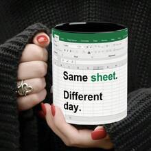 330ml/11oz Ceramic Mug/Coffee Cup/Tea Cup/Milk Cup/Breakfast Cup/Water Cup, Suitable For Office - Dual Color Black - View 4