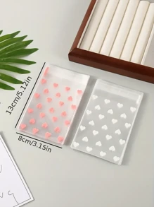 50/100/150/200 件创意透明心形自粘包装袋，适用于饼干、糖果和甜点，适合礼品和礼品包装，是情人节、婚礼和其他庆祝活动的理想选择 - 彩色 - 查看 10