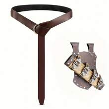 1/2/3pcs Vintage PU Leather Medieval Style Faux Leather Sword Scabbard, Mercenary Knight Adjustable Gun Holster, All Season