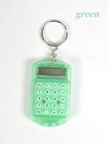1 pieza Llavero con miniatura de calculadora de tapa abatible de moda y creativa, casual, regalo del Día de San Valentín, regalo para amigos (llave no incluida), accesorio de coche, adorno de bolso, escuela