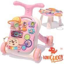 KINICHOOY 3 In 1 Baby Walker And Activity Center For Baby Girl,Toddler, Learning To Walk, Sit To Stand, Early Learning Push Toys For Infant 6-12 Months Pink