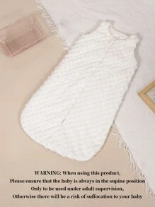 1pc [Oeko-Tex] Warm Baby White Polka Dot Fleece Sleeveless Sleeping Bag, Suitable For Infants & Toddlers In Winter - White - View 6