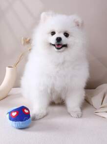 1個紋路與花紋的豐盈馬鈴薯片造型拖鞋寵物吱吱叫玩具,僅限寵物使用 - 藍色 - 查看 4