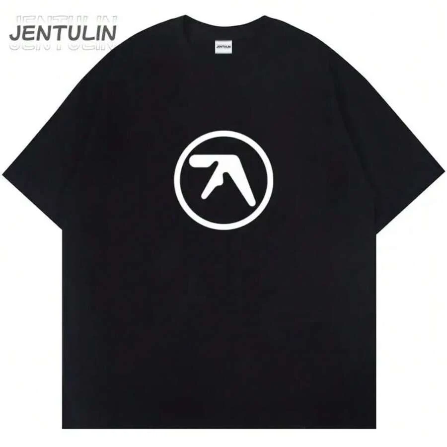 Punk Aphex Twin Print T Shirt Oversize Hip Hop Wommen S Streetwear Harajuku T Shirt Goth Summer Top Shirt - 黑色 - 查看 1