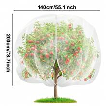 1 Pc Large Fruit Tree Netting Cover With Zipper, Garden Netting Pest Barrier Plant Tree Cover Bag Bug Bird Netting For Fruits Vegetables Tree Garden Protection Netting For Plant With Drawstring