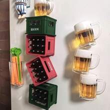 1 pieza Abridor de botella de cerveza creativo con imán para refrigerador, quitacorchos magnético 3D, apto para bar o hogar, festival de cerveza, utensilios de bar, regalo para fiesta de boda, utensilios de cocina, para exteriores, camping, regalo para papá