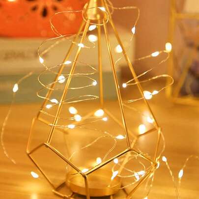 1/3/5/10m Copper Wire String Lights, Battery Powered, Indoor/Outdoor Decorative Lights For Bedroom, Room Wall, Wedding Party, Camping Tent, Outdoor Garden, Christmas Tree, And More