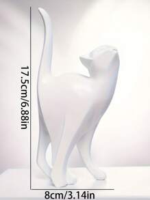 1pc创意造型猫咪情侣黑白带尾巴可爱猫咪家居客厅玄关树脂家居情侣摆件装饰decorazioni相机家居装饰