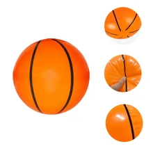 Set de 3 piezas de baloncesto inflable de 14.96 pulgadas, ideal para accesorios de juego de fiesta de cumpleaños con temática de baloncesto - Naranja - Ver 4