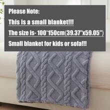 1條素色毛毯，極簡平紋織物多尺寸家用保暖毛毯，四季皆宜 - 藍色 - 查看 12