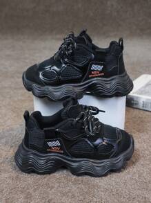 Latest Model Spring/Autumn Children's Shock-Absorbing Sports Shoes, Chic For Boys, Net Celebrity Style Balance Shoes For Girls Aged 1-5 Years Old