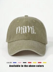 1 Stück bestickte "MIMI" gewaschene Baseballkappe, verstellbarer Freizeithat zum Outdoor-Sonnenschutz, geeignet für Frühling, Herbst, Reisen, Strand, Y2K Stil Jugendliche Kappe