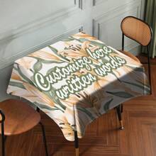 Customizable Text Tablecloth, Made Of Polyester Woven Fabric, Machine-Made, Family Name Customizable, Perfect For Home And Dining Room Decor, Suitable For All Seasons - Multicolor - View 13