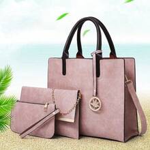 Women's 3Pcs Set Bag - Vintage Style Large Capacity Women's Bag Women's Tote With Chain Crossbody Bag And Coin Purse - màu nâu - Xem 7