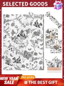 50/20/10 件礼品包装,花鸟春图案,用于花束包装和 DIY 项目,适合生日、派对和婚礼装饰,以及用于礼品袋填充的多用途装饰纸 - 彩色 - 查看 3