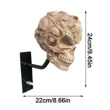 1 PIEZA Soporte de pared tipo estante de resina para casco de motocicleta con diseño de calavera, para almacenamiento de cascos, gorras, pelotas de béisbol y cascos de rugby, decoración para el hogar - Multicolor - Ver 12