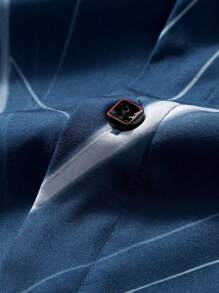 Men's Casual Long Sleeve Printed Shirt With Button Detail, All Seasons Use - 藏蓝色 - 查看 4