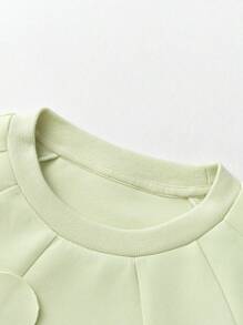 mini bala 女孩长袖运动衫，可爱柔软的春季上衣 - 豆沙綠 - 查看 6