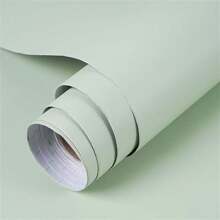 1 Roll - Easy-Apply Light Green Self-Adhesive Vinyl Wallpaper - Waterproof & Removable PVC Contact Paper, Perfect For Kitchen Cabinets, Bedroom, Living Room Furniture Makeover, Stylish Peel & Stick Design - Green - View 4