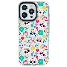 INSTACASE Compatible With IPhóne Case Skull Pattern IPhóne Protector Skull Pattern, Lele Flowers IPhóne Case, IPhóne Case For Women, Shockproof TPU. - White - View 2