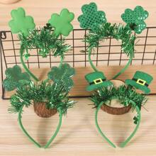 1pc St. Patrick's Day Clover Headband, Irish Festival Party Decoration Hair Accessory, Shamrock & Clover Ornament Headband, Carnival Party Supplies, Birthday Celebration