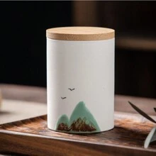 وعاء خزفي محمول صغير السعة لتخزين أوراق الشاي 160مل، وعاء تخزين أوراق الشاي، حاوية محكمة الإغلاق للفول القهوة