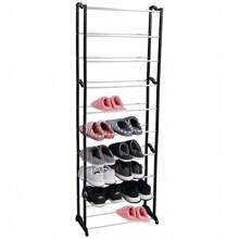 Luxury Stainless Steel Vertical Shoe Rack With 10 Tiers 50x16x140 Cm - Black - View 9