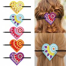 5pcs Diamond Painting DIY Hair Clip Set, Diamond Painting Beginner Set With Cats Claw Pattern, Made Of PU Material, Beautiful Hair Bun Decoration, Great Gift For Hair Accessories And Friends For Valentine's Day