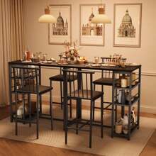 Juegos de mesa & silla de comedor - negro - Ver 7