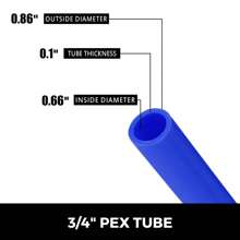 100FT-500FT PEX-B & PEX-A  Pipe 3/4" With Pipe Cutter And Clamp Hot And Cold Compatible Flexible Leakproof And Frostproof Suitable For Water Supply Radiant Floor Heating Solar Heating White & Red & Blue - PEX-B pipe blue 300 ft non-oxygen barrier - 查看 2